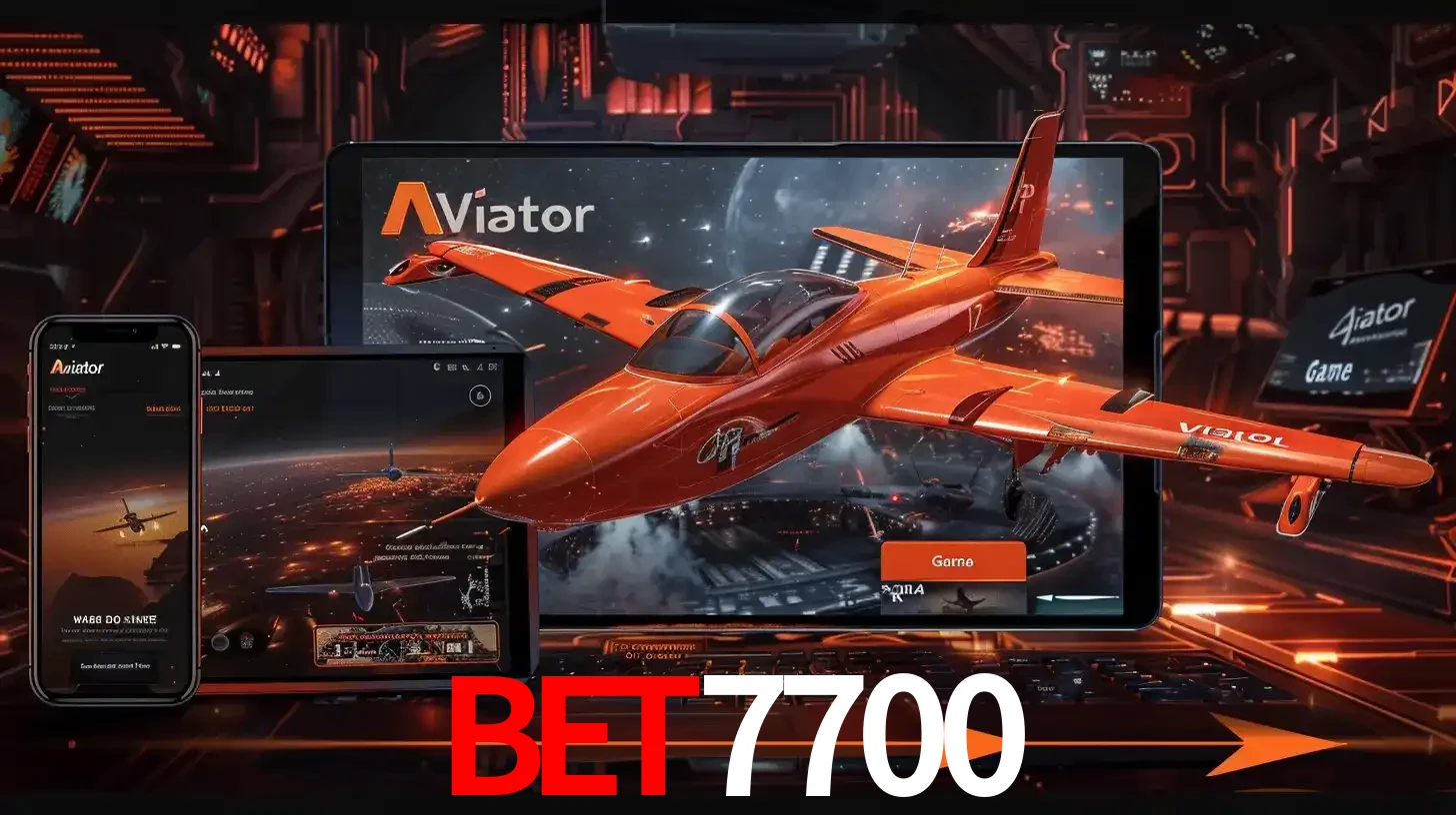 Apresentação tecnológica do jogo Aviator com um avião saindo da tela de um tablet, demonstrando a experiência imersiva em múltiplos dispositivos no bet7700.