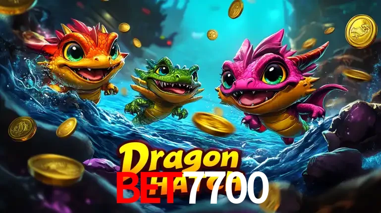 Arte promocional do jogo Dragon Hatch com três adoráveis dragões bebês nadando entre moedas de ouro, um dos slots mais divertidos para jogar no cassino bet7700.