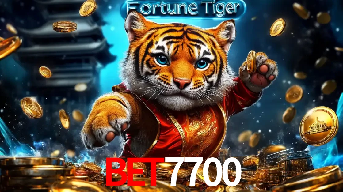 Imagem promocional do jogo de slot Fortune Tiger, com um tigre majestoso em traje tradicional cercado por uma fortuna em moedas de ouro, disponível agora no cassino bet7700.